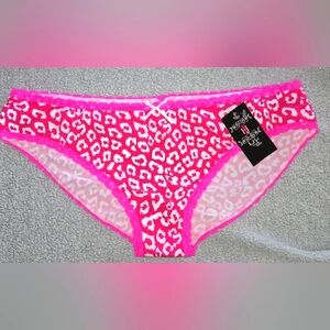 New Icy Hot lingerie women's pink & white animal print cheeky underwear